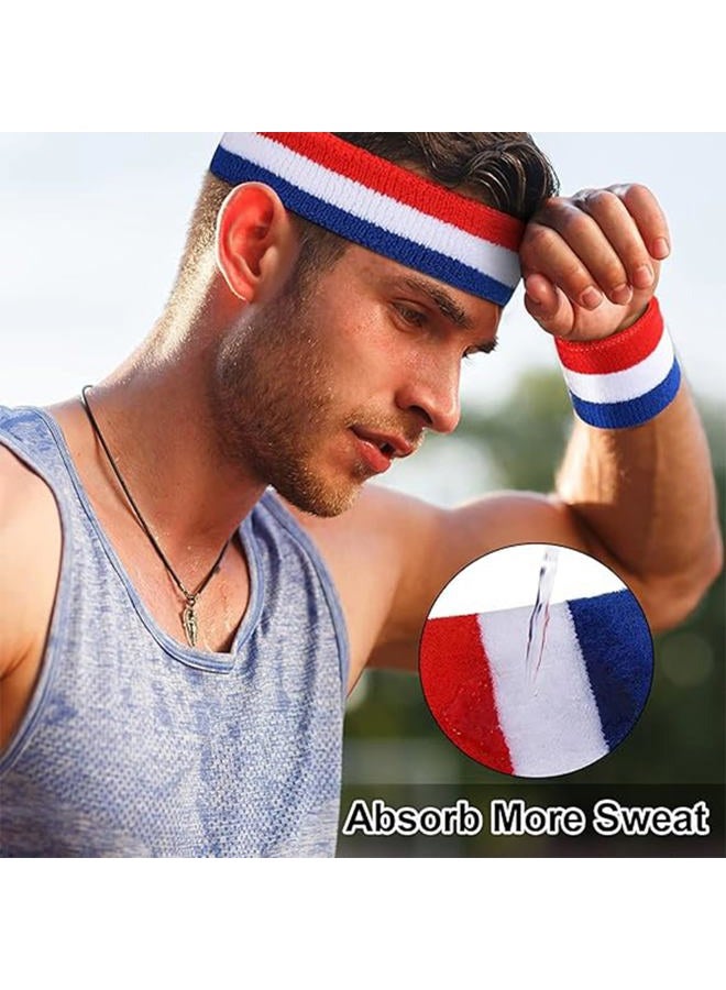 Favofit Headband/Wristbands for Women Men Girls Boys for Gym Workout & Yoga, 3 Pack, Super Comfy Sports Sweatbands for Football Baseball Basketball Soccer & Tennis, Sweat Out of Your Eyes & Wrists - Image 3