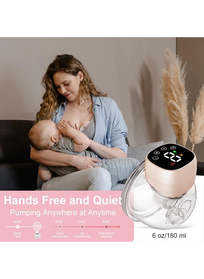Nonlet Hands Free Breast Pump, Wearable Breastfeeding Pump, Portable Electric Breast Pump with 24mm Flange, Wireless Breast Milk Pump, Extractor de Leche Materna Electrico 3 Modes 9 Levels 2 Pack Pink - Image 2