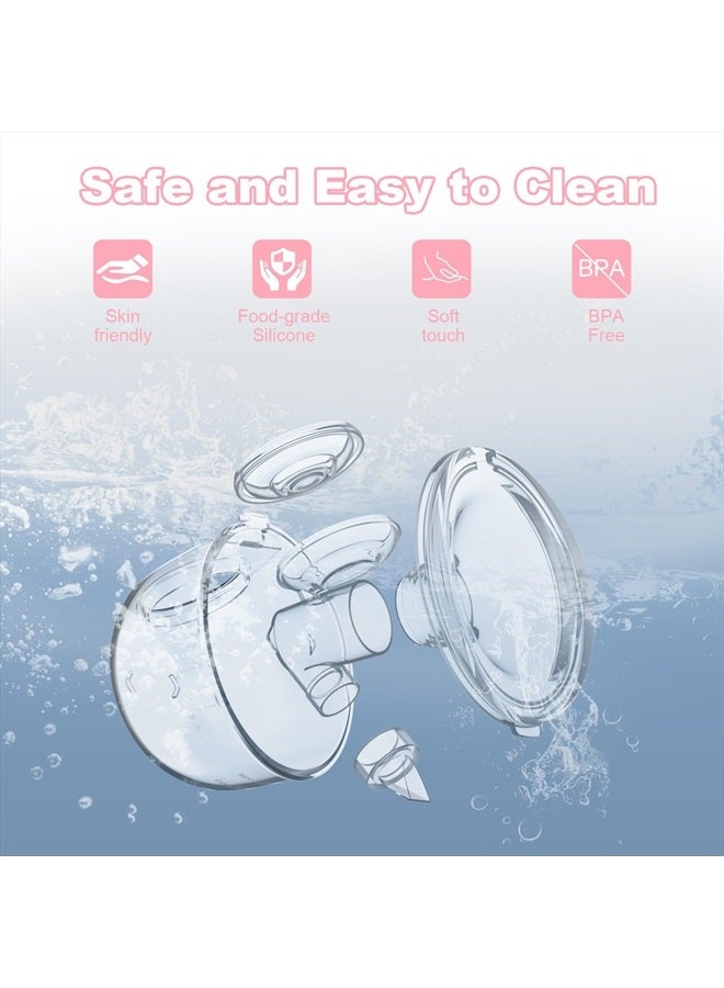 Nonlet Hands Free Breast Pump, Wearable Breastfeeding Pump, Portable Electric Breast Pump with 24mm Flange, Wireless Breast Milk Pump, Extractor de Leche Materna Electrico 3 Modes 9 Levels 2 Pack Pink - Image 5
