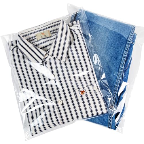 CUDICY Clear Cellophane Plastic Bags 60Pcs 12x15 Resealable Packaging Bags for Clothing Shirts Gifts Self Sealing Shiping Bags for Clothes Small Business - Image 1