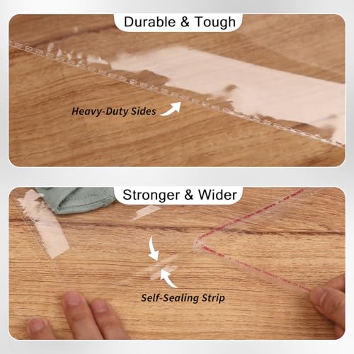 CUDICY Clear Cellophane Plastic Bags 60Pcs 12x15 Resealable Packaging Bags for Clothing Shirts Gifts Self Sealing Shiping Bags for Clothes Small Business - Image 3