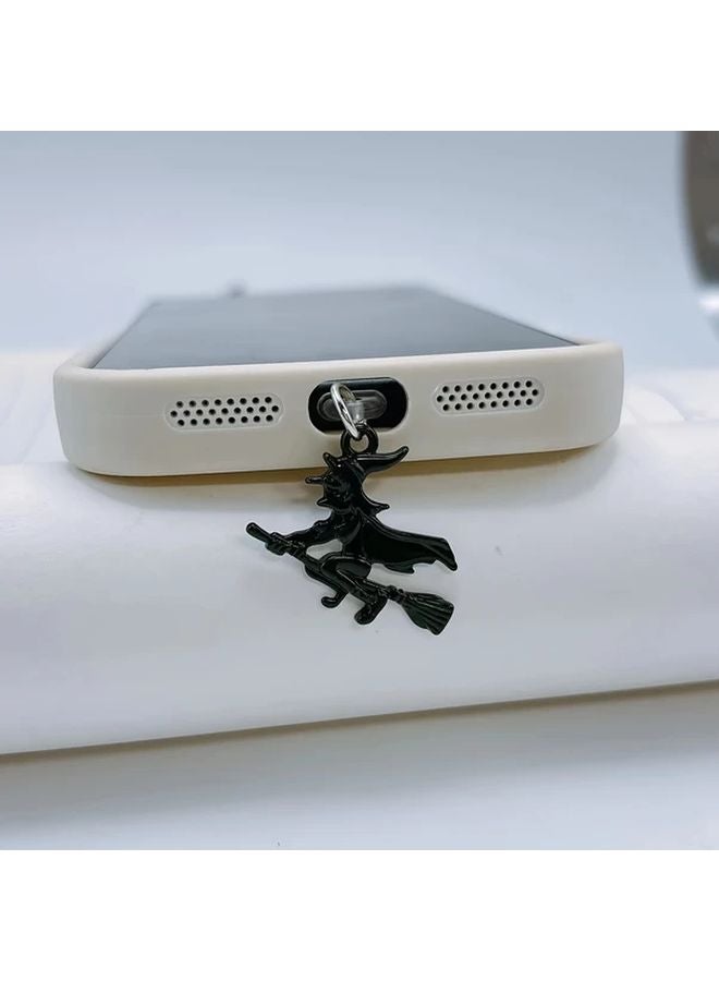 سدادة مضادة للغبار من سبائك الهالوين الساحرة السوداء لأجهزة أندرويد من نوع C - Image 1