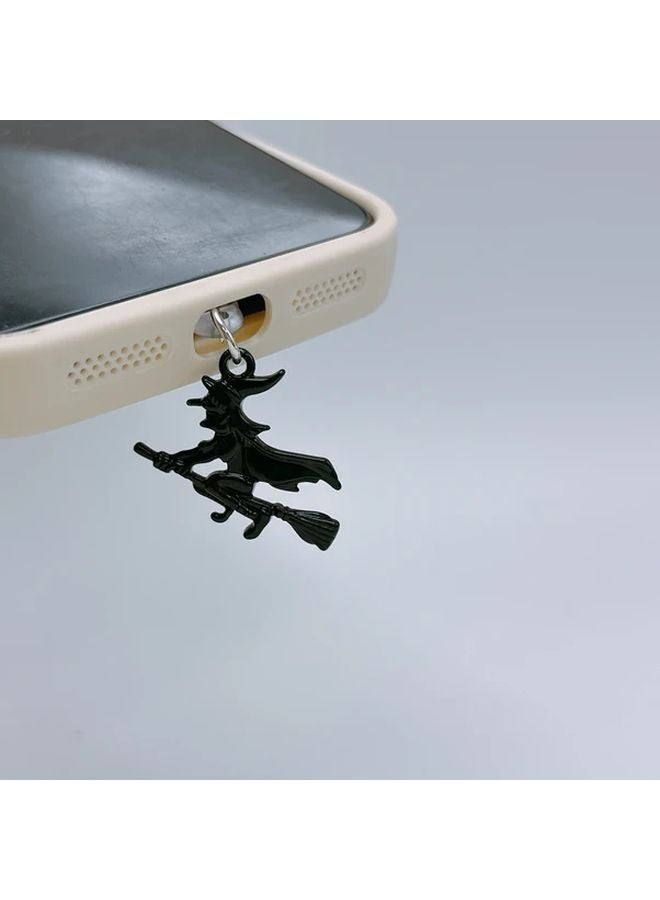 سدادة مضادة للغبار من سبائك الهالوين الساحرة السوداء لأجهزة أندرويد من نوع C - Image 5