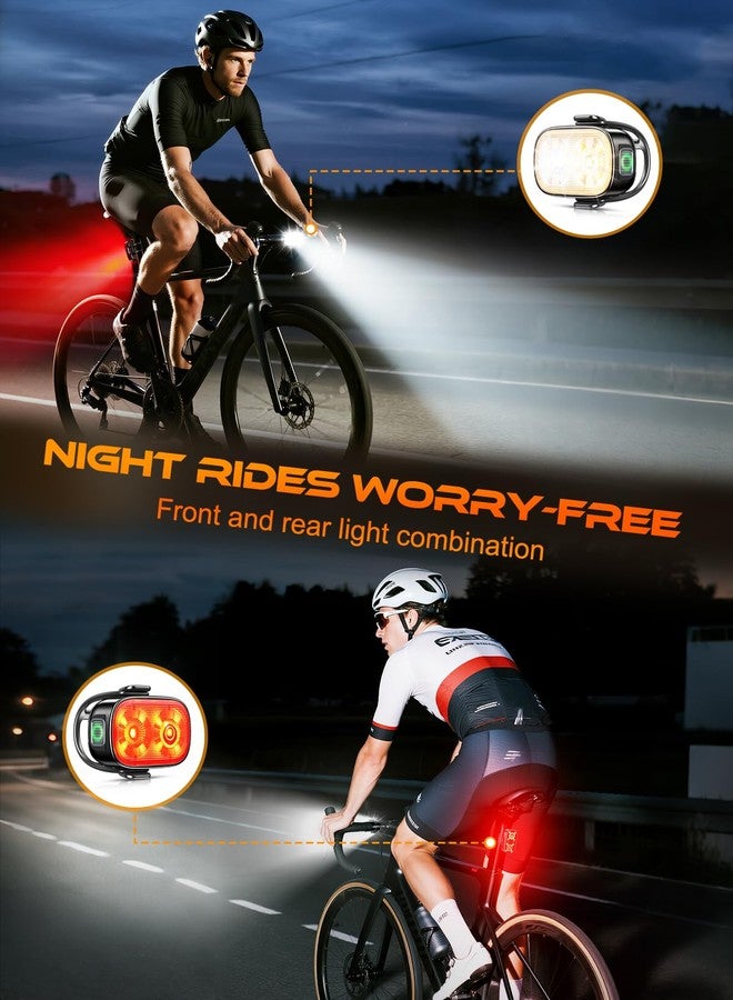 ISEYOU Bike Lights, Ultra-Slim USB-C Rechargeable Bike Lights Front and Back, 5+6 Lighting Modes & IP65 Waterproof, Super Bright Bicycle Light Set for Road Mountain Night Riding Cycling - Image 2
