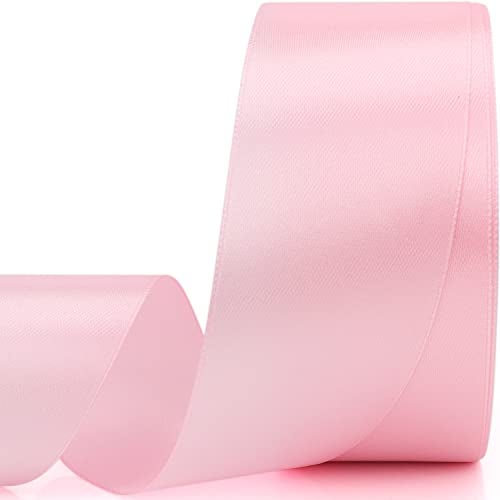 Nsilu 25 Yards 1-1/2 inches Wide Satin Ribbon Suitable for Wedding, Party and Gift Box Packaging Ribbon (Pale Pink, 1-1/2") - Image 1