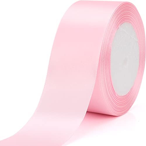 Nsilu 25 Yards 1-1/2 inches Wide Satin Ribbon Suitable for Wedding, Party and Gift Box Packaging Ribbon (Pale Pink, 1-1/2") - Image 2