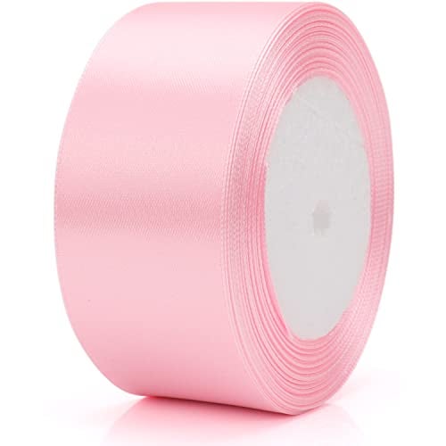 Nsilu 25 Yards 1-1/2 inches Wide Satin Ribbon Suitable for Wedding, Party and Gift Box Packaging Ribbon (Pale Pink, 1-1/2") - Image 4