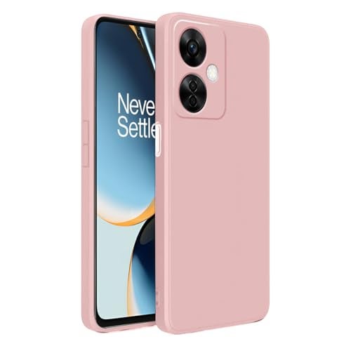LIRAMARK Silicone Soft Back Cover Case for OnePlus Nord CE 3 Lite 5G (Pink) - Image 1