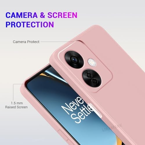 LIRAMARK Silicone Soft Back Cover Case for OnePlus Nord CE 3 Lite 5G (Pink) - Image 3