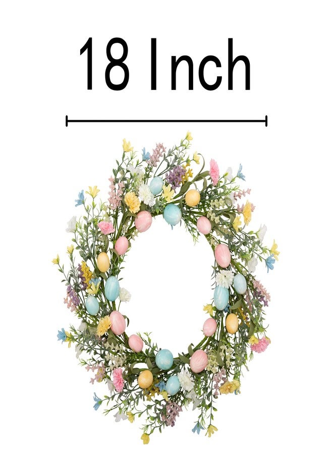 VGIA 18 inch Easter Wreath Artificial Easter Egg Wreath for Front Door Easter Door Wreath Spring Wreath with Pastel Eggs and Mixed Twigs for Easter Decorations - Image 2