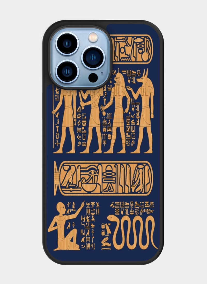 بكسلات كفر ايفون 13 برو ماكس مصر فرعونية ازرق - Image 1