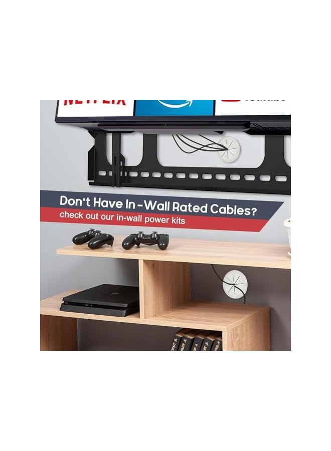 promass 4 Pcs TV Cord Hide for Wall,TV Cable Hider,TV Wire Hider Cable Grommet Cable Hole Cover with 1 Hole Saw Drill Attachment,Cable Management Kit for Office and Home Table Cable (60mm Hole) - Image 3