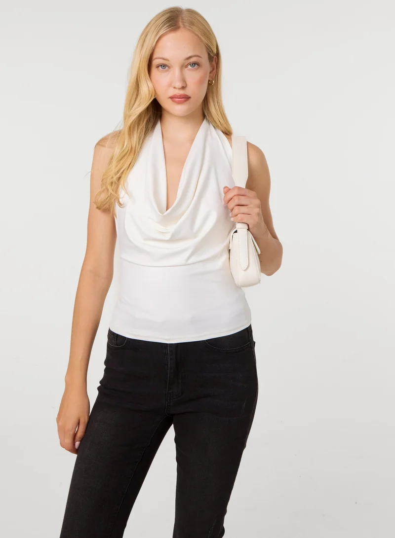 بينك فانيلا Halterneck Cowl Soft Stretch Top