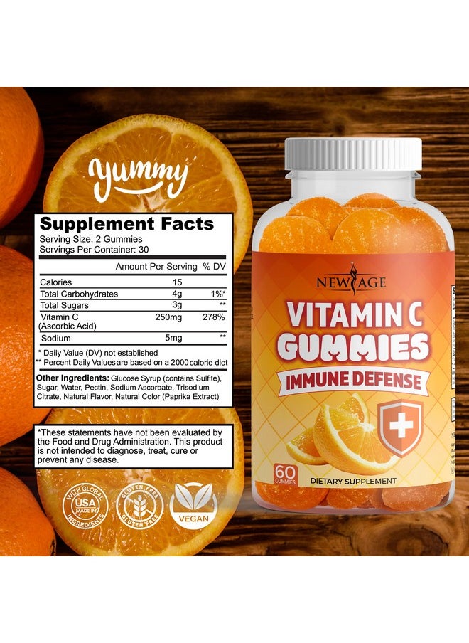 New Age - Vitamin C Gummies Orange Vitamin C Gummy Supports Healthy Immune System Vegetarian Without Gluten (180 Gummies) - Image 1