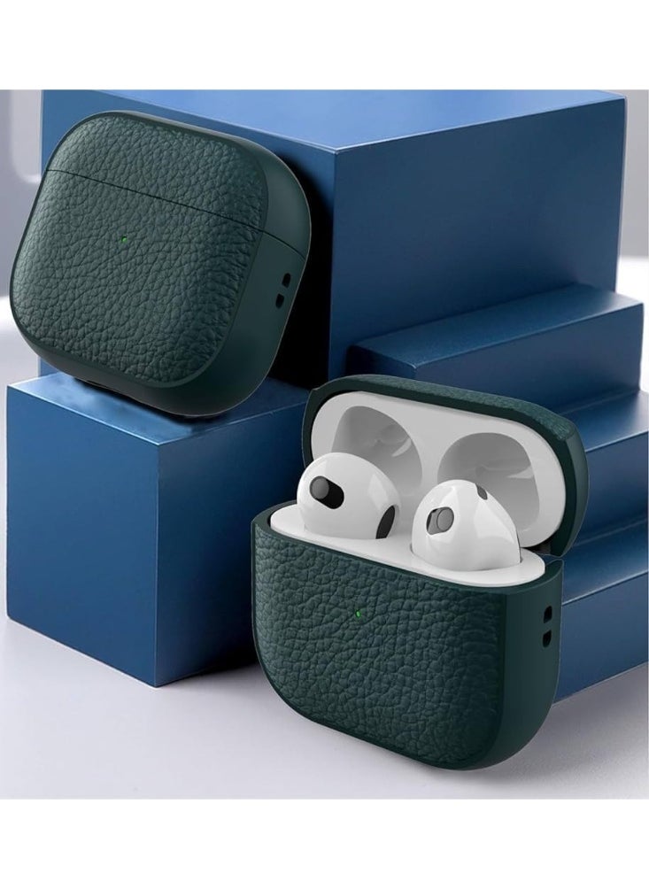 Generic - Case Compatible with AirPods 4 Leather Touch Design Protective Case with Hand Strap, Drop-Resistant, Shockproof (Green) - Image 1