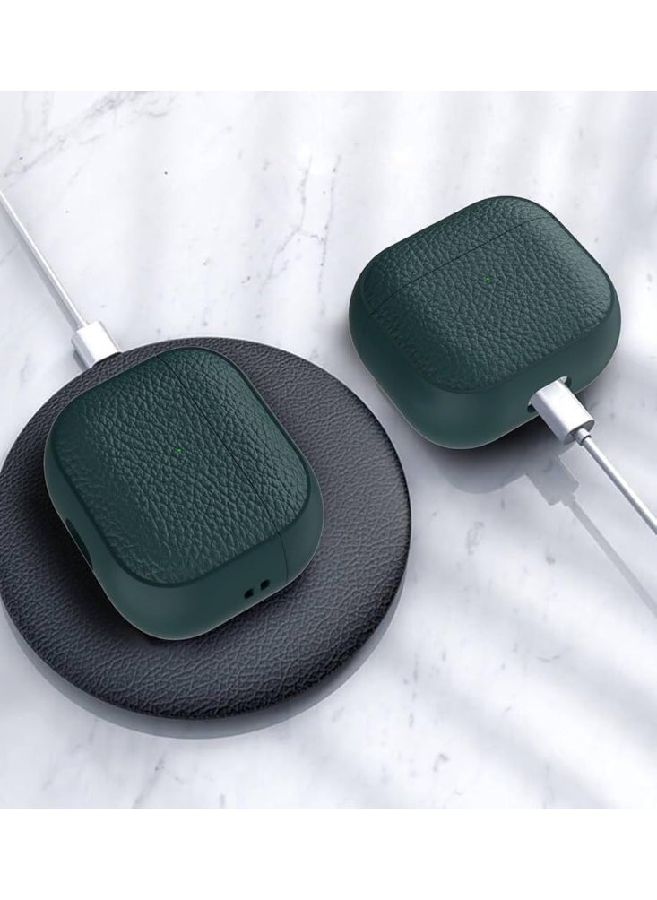 Generic - Case Compatible with AirPods 4 Leather Touch Design Protective Case with Hand Strap, Drop-Resistant, Shockproof (Green) - Image 1