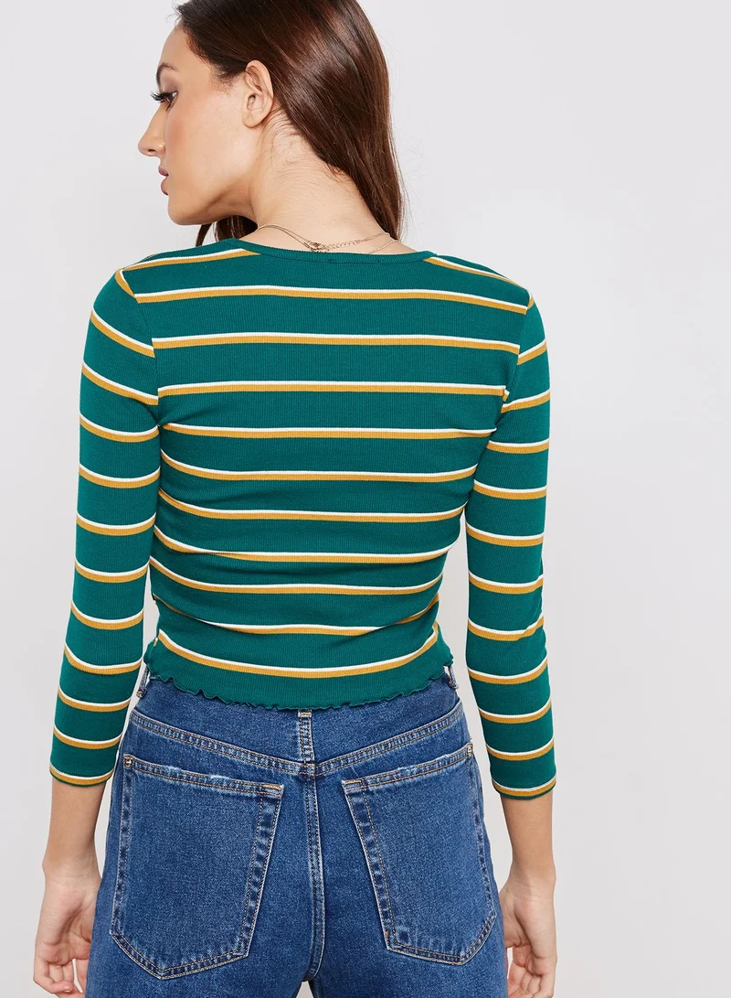 FOREVER 21 Striped Long Sleeve T-Shirt
