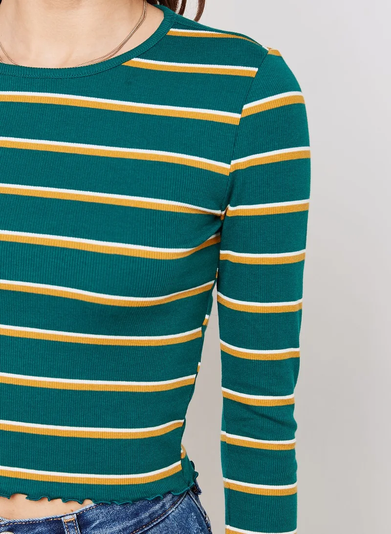 FOREVER 21 Striped Long Sleeve T-Shirt