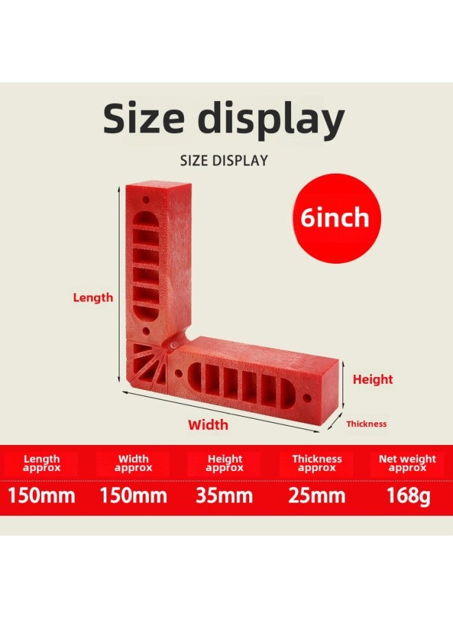90 Degree Right Angle Auxiliary Locator 6 Inch Woodworking Tool Plastic Right Angle Ruler Angle Ruler Wood Plate Holder-Model:6inch Fixed Slot Ruler - Image 1