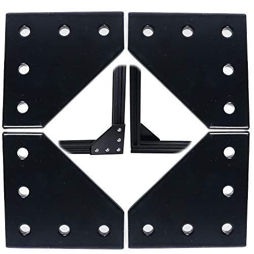 Boeray 10pcs 2020 Corner Bracket Plate Anodised L Shape 5 Hole 90 Degree Outside Joining Plate for 20 x 20mm Series Aluminum Extrusion Profile Black - Image 3