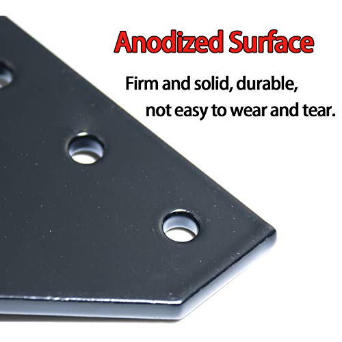 Boeray 10pcs 2020 Corner Bracket Plate Anodised L Shape 5 Hole 90 Degree Outside Joining Plate for 20 x 20mm Series Aluminum Extrusion Profile Black - Image 4