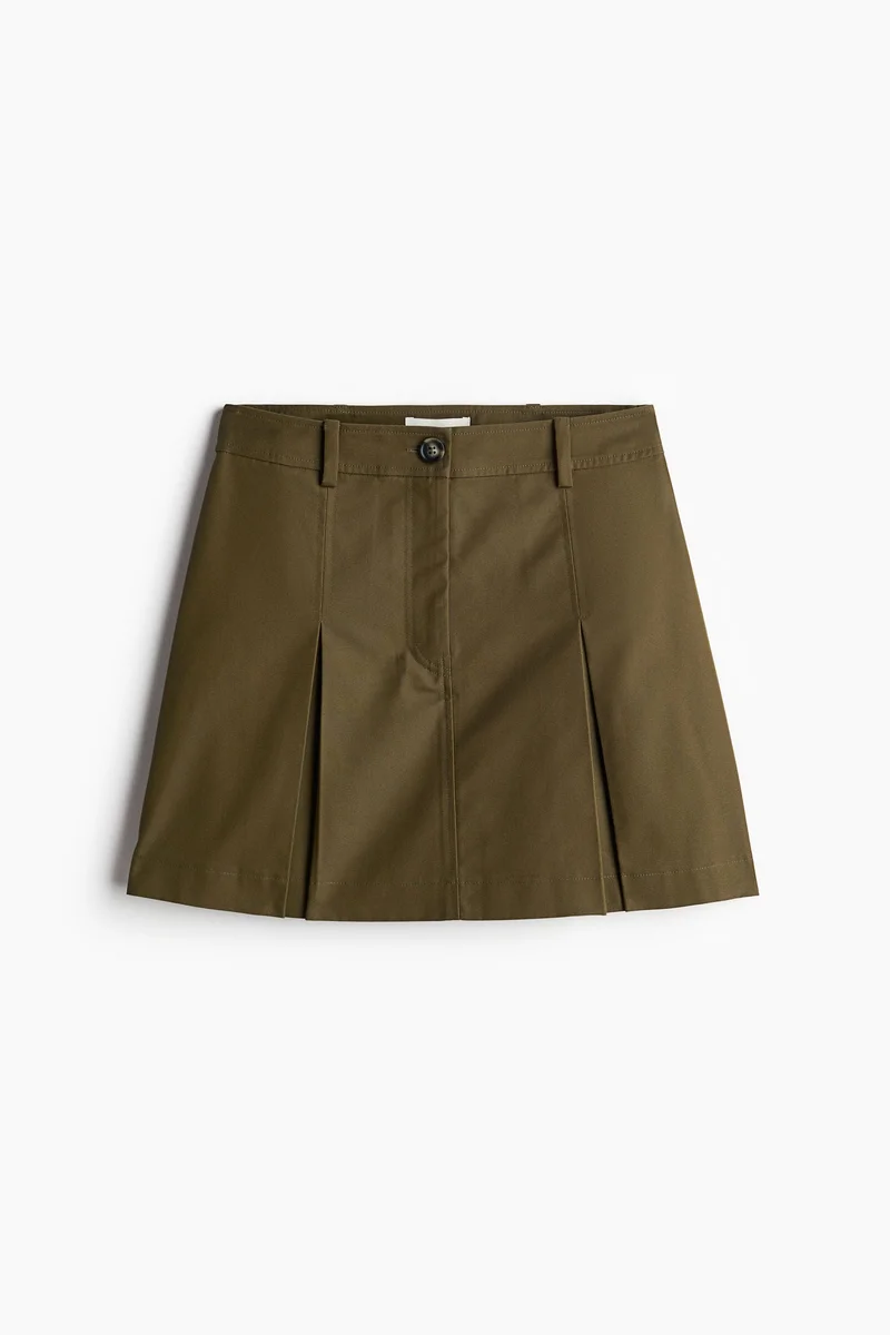 H&M Pleated Twill Skirt