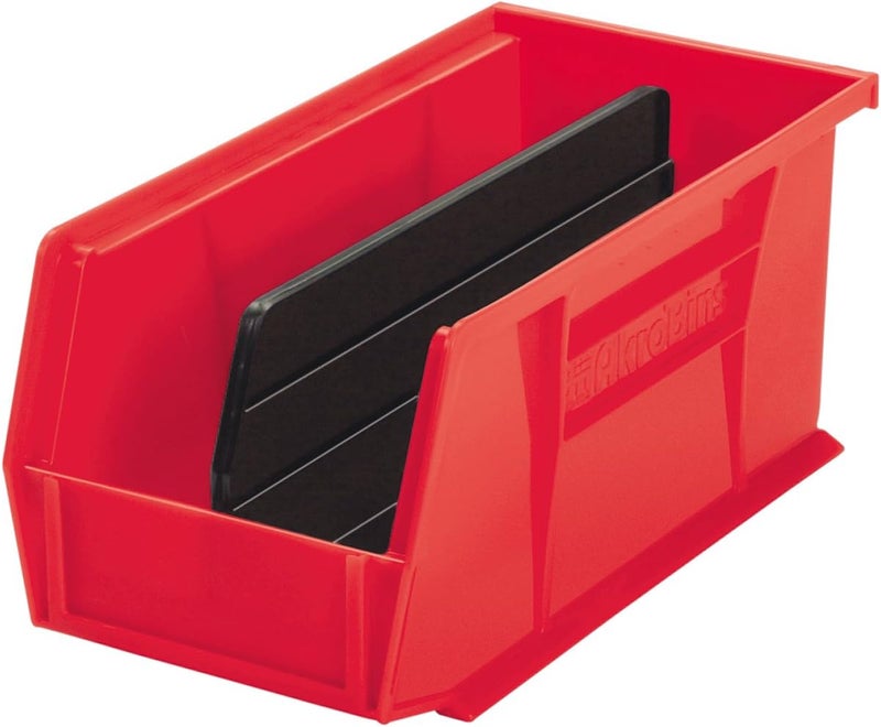 AkroMils 40239 Plastic Length Dividers for AkroBins Stackable Storage Bins Model 30239, Custom Storage Inserts for Tools, Crafts & Supplies, 6-Pack, Black - Image 2