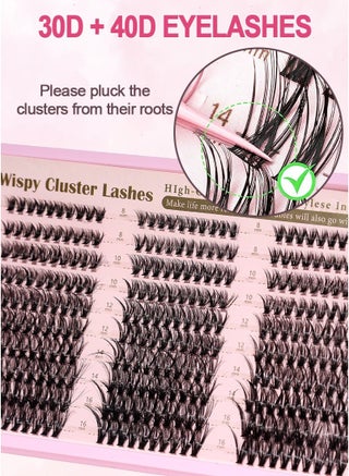 False Eyelashes 300 Pcs 8-16mm Natural Fluffy Natural Lash Clusters with Tweezers DIY Personalized Eyelashes Extensions Cat Eye Eyelash Clusters, Suitable for Daily Makeup and Stage Makeup - view 5