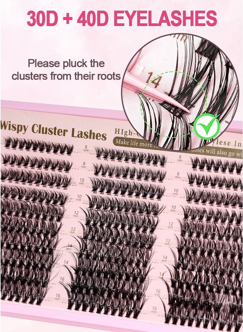 mierting False Eyelashes 300 Pcs 8-16mm Natural Fluffy Natural Lash Clusters with Tweezers DIY Personalized Eyelashes Extensions Cat Eye Eyelash Clusters, Suitable for Daily Makeup and Stage Makeup - Image 5