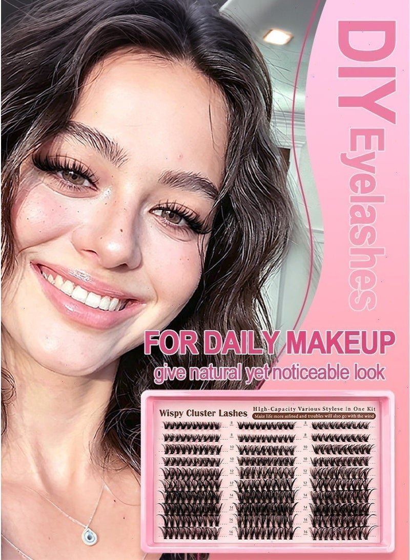 mierting False Eyelashes 300 Pcs 8-16mm Natural Fluffy Natural Lash Clusters with Tweezers DIY Personalized Eyelashes Extensions Cat Eye Eyelash Clusters, Suitable for Daily Makeup and Stage Makeup - Image 3