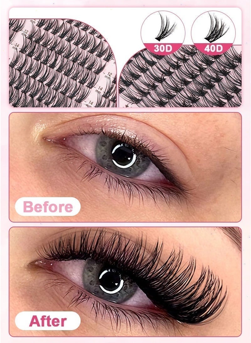 mierting False Eyelashes 300 Pcs 8-16mm Natural Fluffy Natural Lash Clusters with Tweezers DIY Personalized Eyelashes Extensions Cat Eye Eyelash Clusters, Suitable for Daily Makeup and Stage Makeup - Image 2