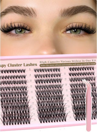False Eyelashes 300 Pcs 8-16mm Natural Fluffy Natural Lash Clusters with Tweezers DIY Personalized Eyelashes Extensions Cat Eye Eyelash Clusters, Suitable for Daily Makeup and Stage Makeup - view 4