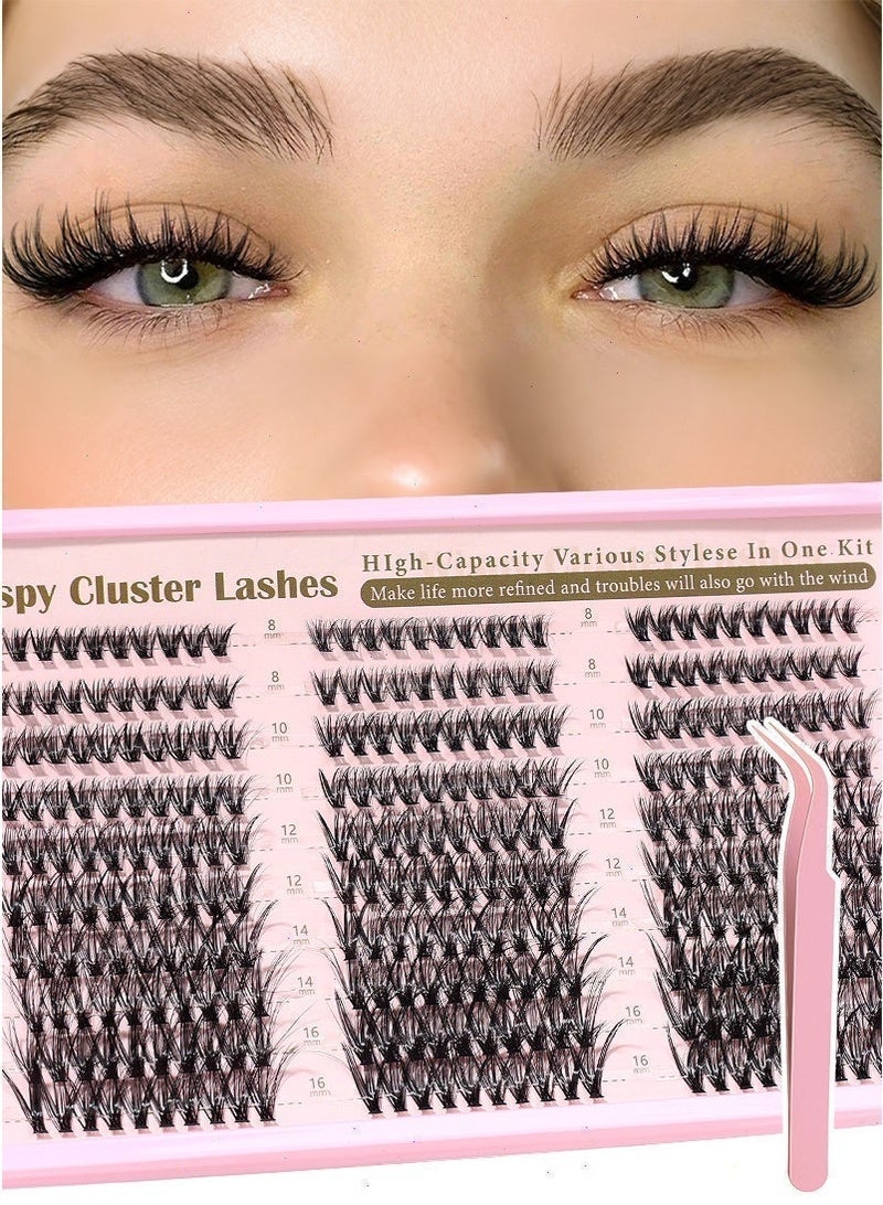 mierting False Eyelashes 300 Pcs 8-16mm Natural Fluffy Natural Lash Clusters with Tweezers DIY Personalized Eyelashes Extensions Cat Eye Eyelash Clusters, Suitable for Daily Makeup and Stage Makeup - Image 4