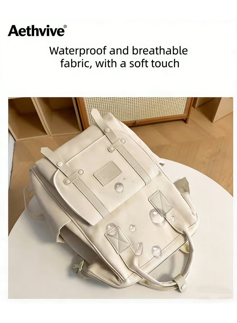 Aethvive Waterproof Diaper Bag Backpack, Large Multi Compartment Maternity Nursing Backpack, Portable Handheld Baby Travel Bag With Side Pockets, Stroller Hook Design Lightweight Nappy Backpack, Mommy Bag For Daily Outdoor Trip - Image 4