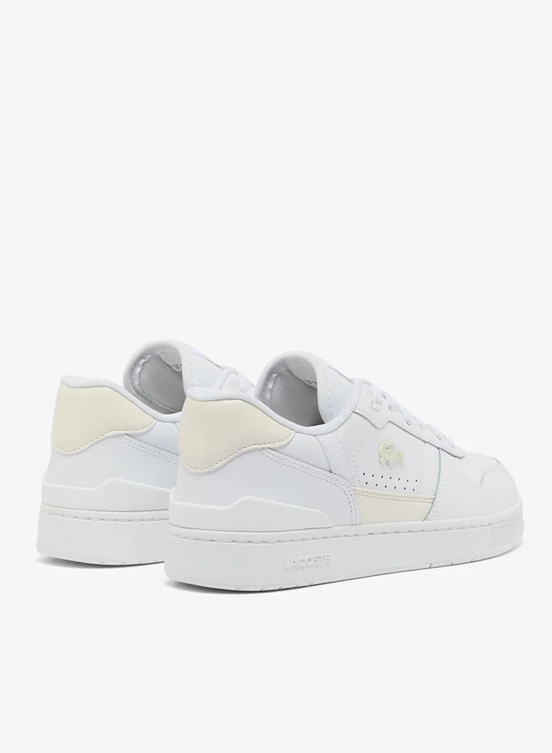 Lacoste WHT/OFF WHT T-Clip Low Top Court Sneakers for Women | Best Price UAE