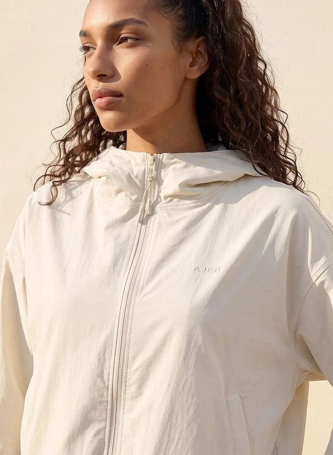 Splash Active Cream Elasticated Hem Hooded Jacket for Women | Best Price UAE