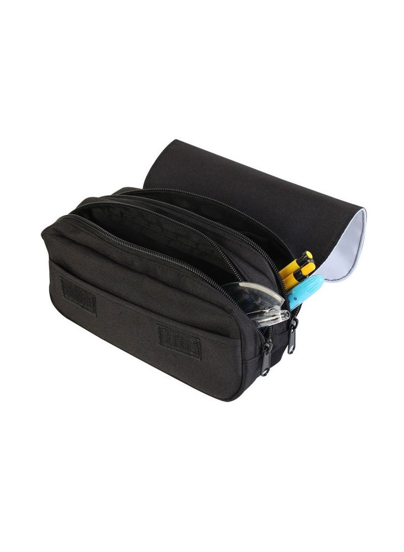 عام حقيبة أقلام مطبوعة بشخصية ووكوانغ من أسطورة سوداء، مناسبة لطلاب المدارس الابتدائية والثانوية والمراهقين، متعددة الوظائف، بطبقتين، بسعة كبيرة. - Image 2