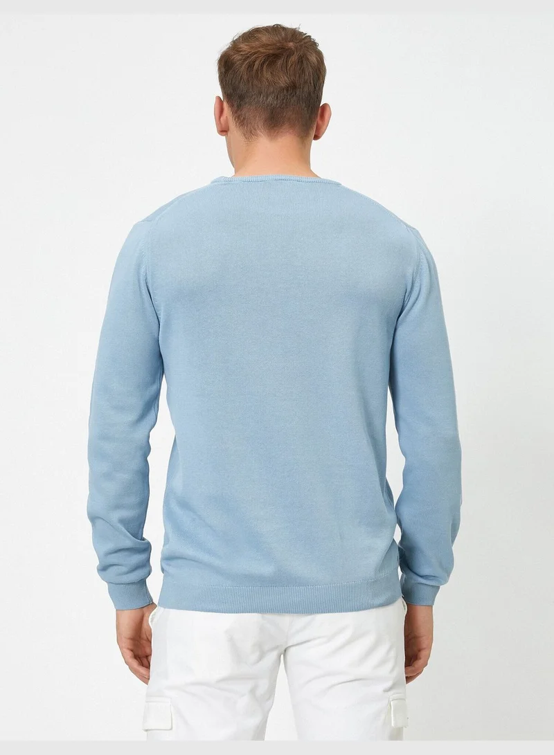 KOTON Cotton Crew Neck Sweater