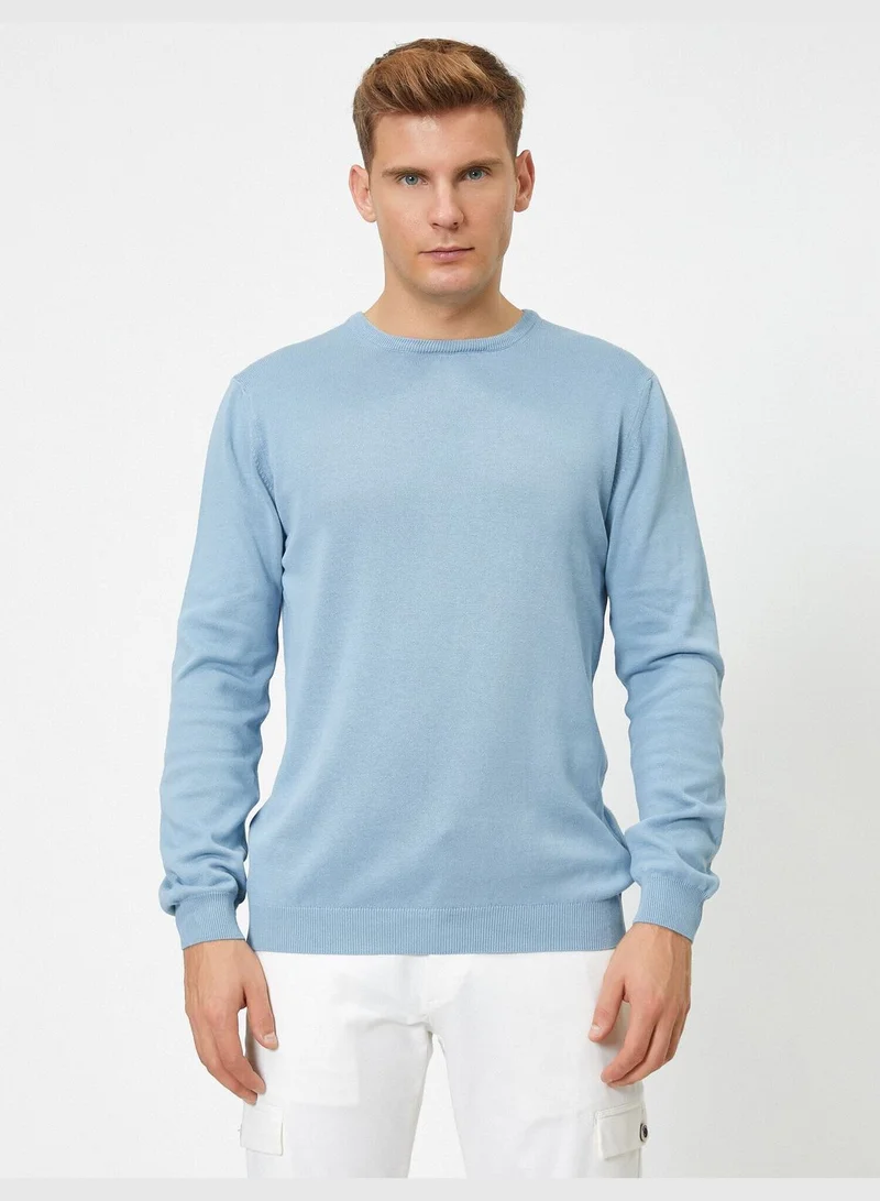 KOTON Cotton Crew Neck Sweater
