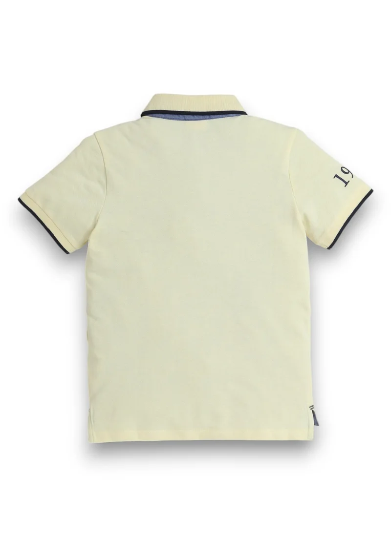 victor and jane Victor & Jane Senior Boys' Polo T-Shirt – Yellow colour with Embroidered label detail