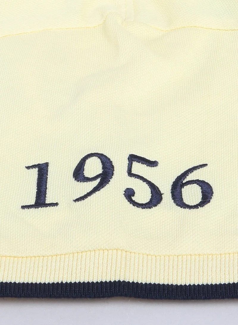 victor and jane Victor & Jane Senior Boys' Polo T-Shirt – Yellow colour with Embroidered label detail