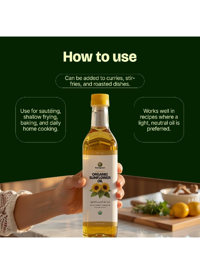 Homegrown HG Organic Sunflower Oil  ( Pack of 2 ) - Image 5