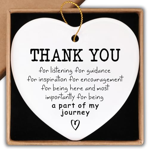 Piuzmnsiy Thank You Gift for Women Friend Ornament Keepsake Sign Heart Plaque Thank You Being a Part of My Journey Appreciation Gifts for Women Men Coworker Boss Friend - Image 1