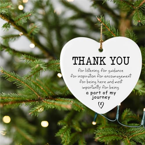 Piuzmnsiy Thank You Gift for Women Friend Ornament Keepsake Sign Heart Plaque Thank You Being a Part of My Journey Appreciation Gifts for Women Men Coworker Boss Friend - Image 3
