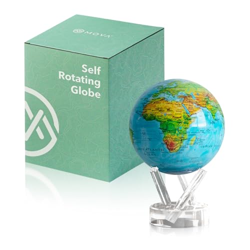MOVA Globe  Ocean Blue Relief Classic 45  SolarPowered Rotating World Globe with Terrain Detail  No Batteries or Cords  Elegant Desk Dcor or Educational Gift - Image 1