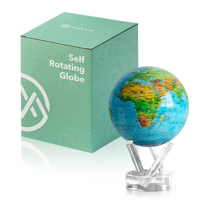 MOVA Globe  Ocean Blue Relief Classic 45  SolarPowered Rotating World Globe with Terrain Detail  No Batteries or Cords  Elegant Desk Dcor or Educational Gift - Image 2