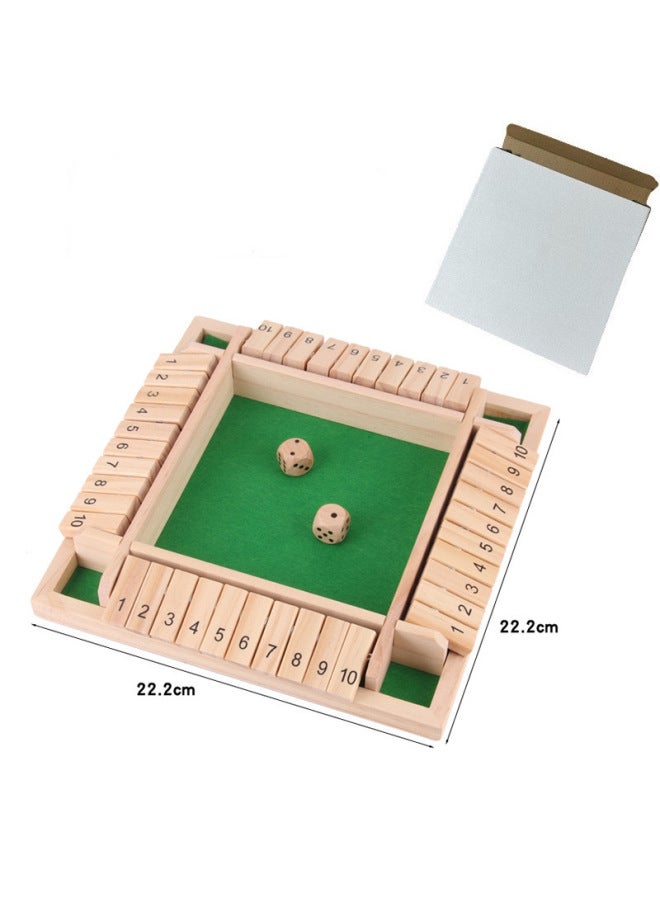 لعبة التقليب الرقمي، لعبة النرد ذات الجوانب الأربعة، لوحة خشبية، لعبة لوح تفاعلية بين الوالدين والطفل، ألغاز