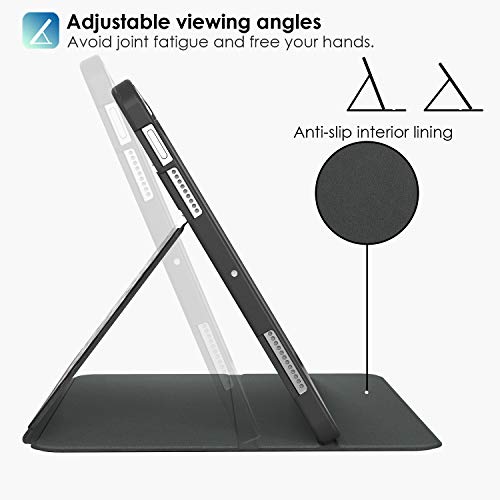Supveco Case for iPad Air 11 Inch (M3 2025/M2 2024),iPad Air 5th/4th Generation 10.9 Inch 2022/2020 with Pencil Holder-[Auto Wake/Sleep],Premium Folio Stand Soft TPU Back Cover-Black - Image 5