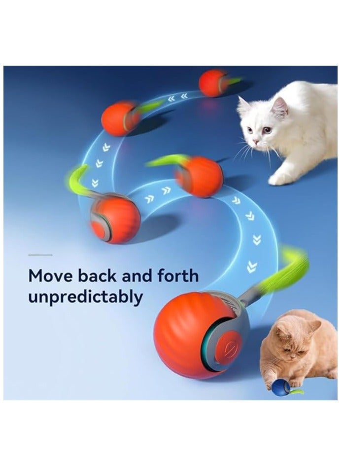 New Generation Interactive Cat Toy, Interactive Cat Toys for Indoor Cats, Automatic Moving Cat Toy Ball with Tail, Two Speed Adjustment - Image 1