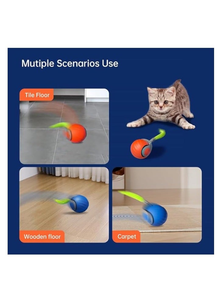 New Generation Interactive Cat Toy, Interactive Cat Toys for Indoor Cats, Automatic Moving Cat Toy Ball with Tail, Two Speed Adjustment - Image 2
